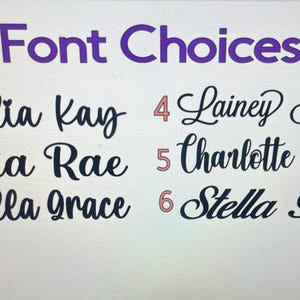 Font Choices Girl’s Names