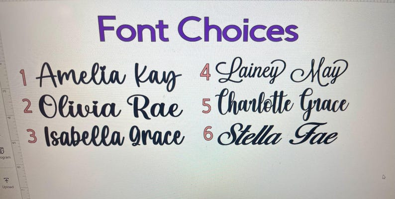 Font Choices Girl’s Names