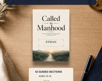 Personalized Biblical Manhood Journal for Boys 10-18 - Weekly 52 Sections