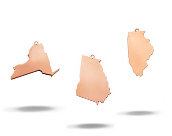 14k Rose Gold Filled State Charm