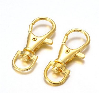 9k Solid Yellow Gold Swivel Push Lock Clasp Solid Gold Albert Swivel Clasp  With Closed Ring Anti Tangle Chain Clasp Gold Findings 