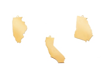 14k Gold Filled State Charm