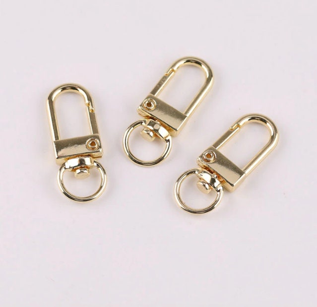 10pcs 1.25 Inch Inside Diameter Gold Key Rings Gold O Ring Clip Round  Carabiner Keychain Snap Hooks Buckles Key Chain Carabiner Clip Hooks  Keyring Cli