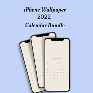2022 Wallpaper Kalender | iPhone | Minimalistischer | Ästhetischer Kalender | Neutrale | Mid Monthly Kalender Tapete | Sofort Download Aktiv