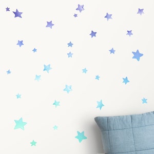 Ombre Stars Fabric Wall Decal - Watercolour Wall Stickers - Kids Room Decor