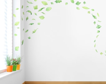 Leaf Fabric Wall Decal - Woodland Leaves Nursery - Woodland Wall Art - Kids Wall Stickers