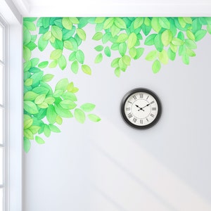 Tree Wall Decal for Kids - Watercolour Leaves for Nurseries - Eco Friendly Peel and Stick Fabric Wall Stickers