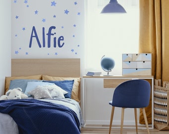 Prénom personnalisé - Sticker mural en tissu - Prénom manuscrit - Autocollant mural - Lettres pour chambre d'enfant - Stickers muraux prénoms pour enfants et bébés