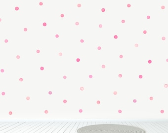 Small Watercolour Dots - Fabric Wall Decal - Watercolour Wall Stickers - Little Tall Tales