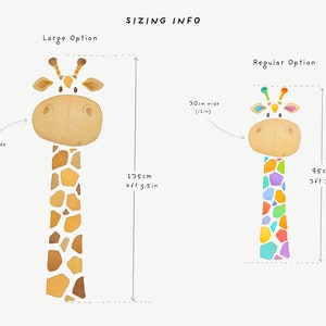 Giraffe stof muur sticker, peuter aquarel kamer decor, dierlijke muurstickers afbeelding 5