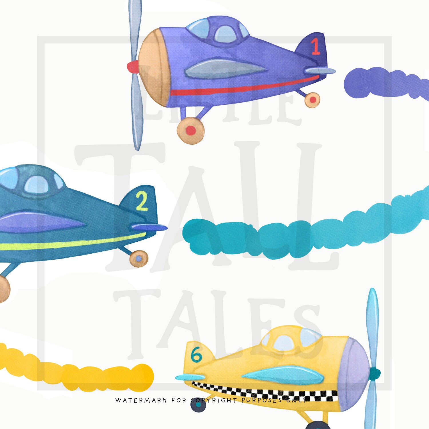 Paper Plane Wall Decals Watercolour Airplane Boys Room Wall Stickers Little  Tall Tales 