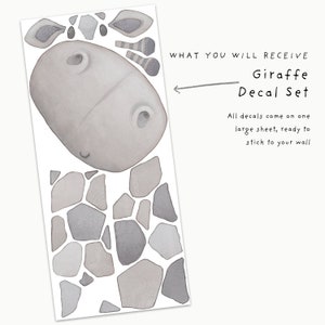 Giraffe Fabric Wall Decal, Toddler Watercolour Room Decor, Animal Wall Stickers image 7