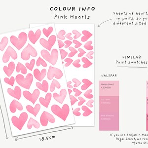 Fabric Wall Decal, Watercolour Hearts, Nursery Decor, Girls Room, Kids ...