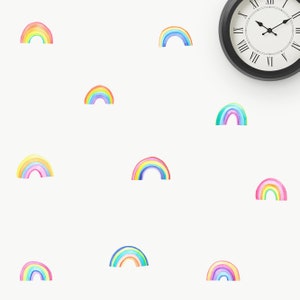Fabric Wall Decal, Rainbows, Kids Watercolour Decal, Wall Stickers