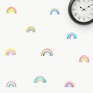 Fabric Wall Decal, Rainbows, Kids Watercolour Decal, Wall Stickers