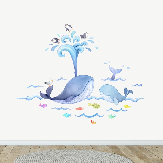 ウォールステッカー クジラ 美しい動物 壁紙 シール アート 部屋 内装 : ウォールステッカー おしゃれ クジラ壁 ステッカー