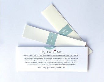 Samples - Test Strips to help you decide between standard and high tack decals