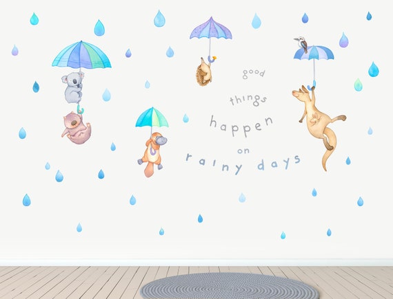 Australian Animals Fabric Wall Decal, Koala Decor Kangaroo Decor, Aussie Animal Wall Stickers