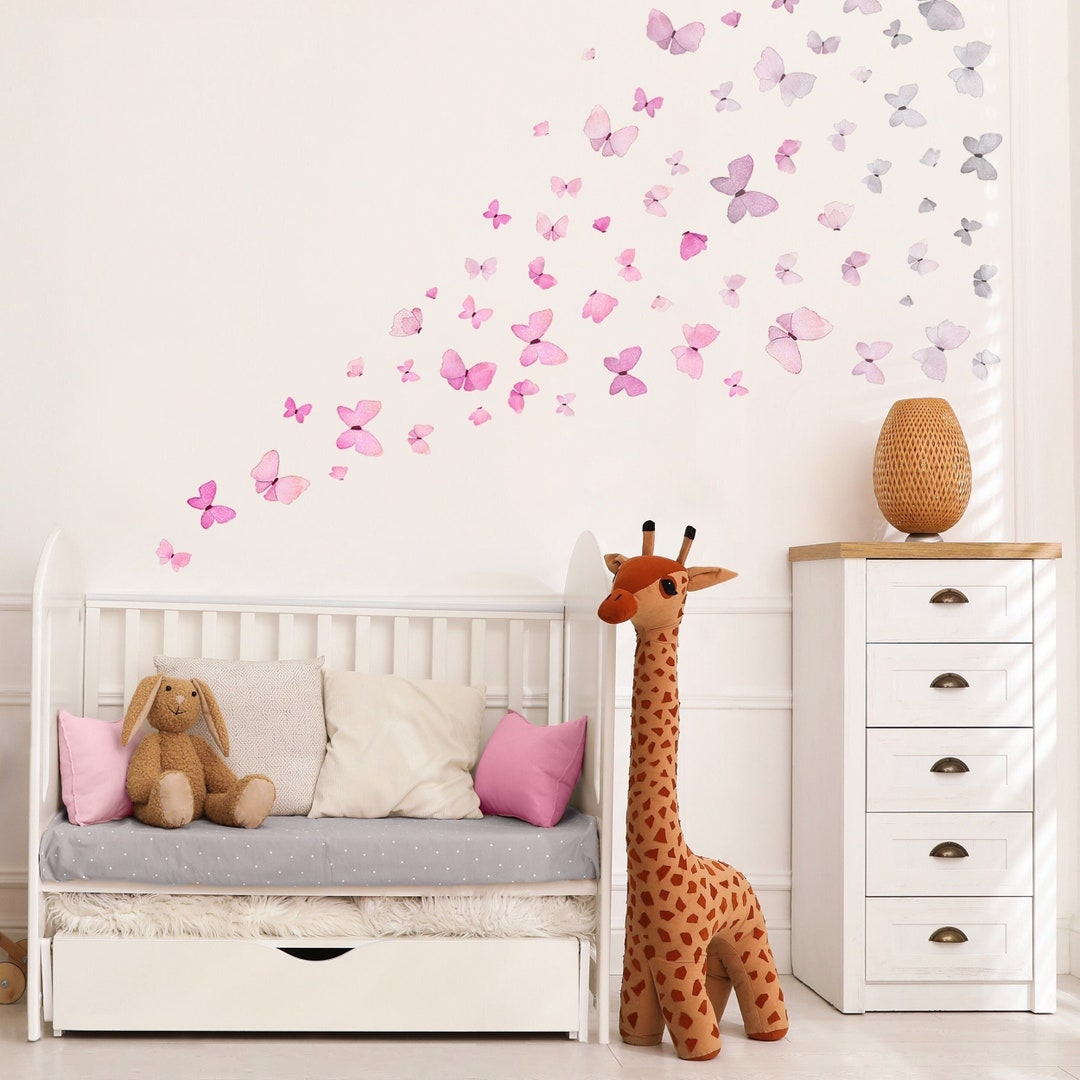 Fabric Wall Decal,ombre Butterfly Wall Decal, Watercolour Room Decor,  Animal Wall Stickers - Etsy Israel