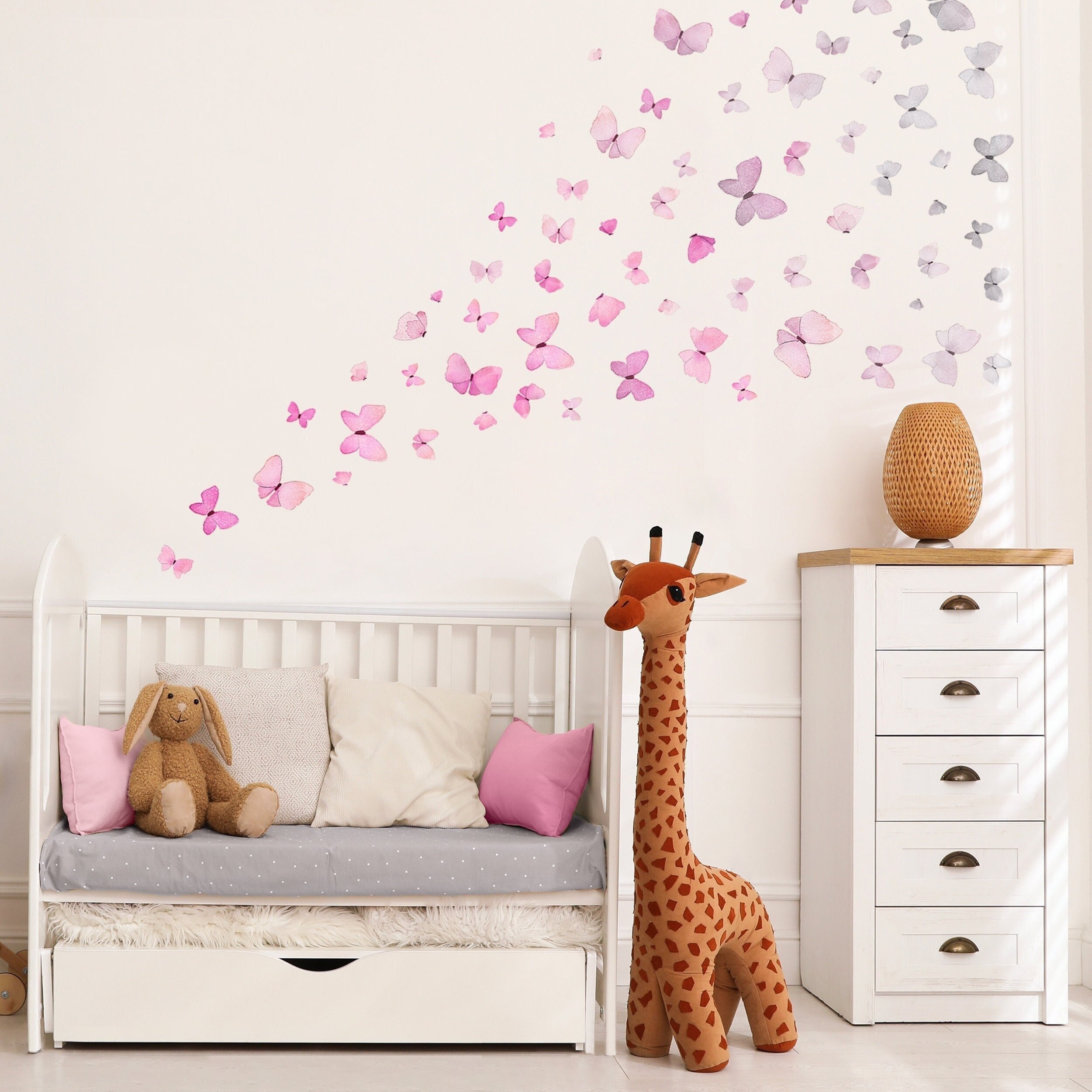 Butterfly Wall Decals- Girls Wall Stickers ~ Decorative Peel & Stick Wall  Art Sticker Decals (3 Purples)