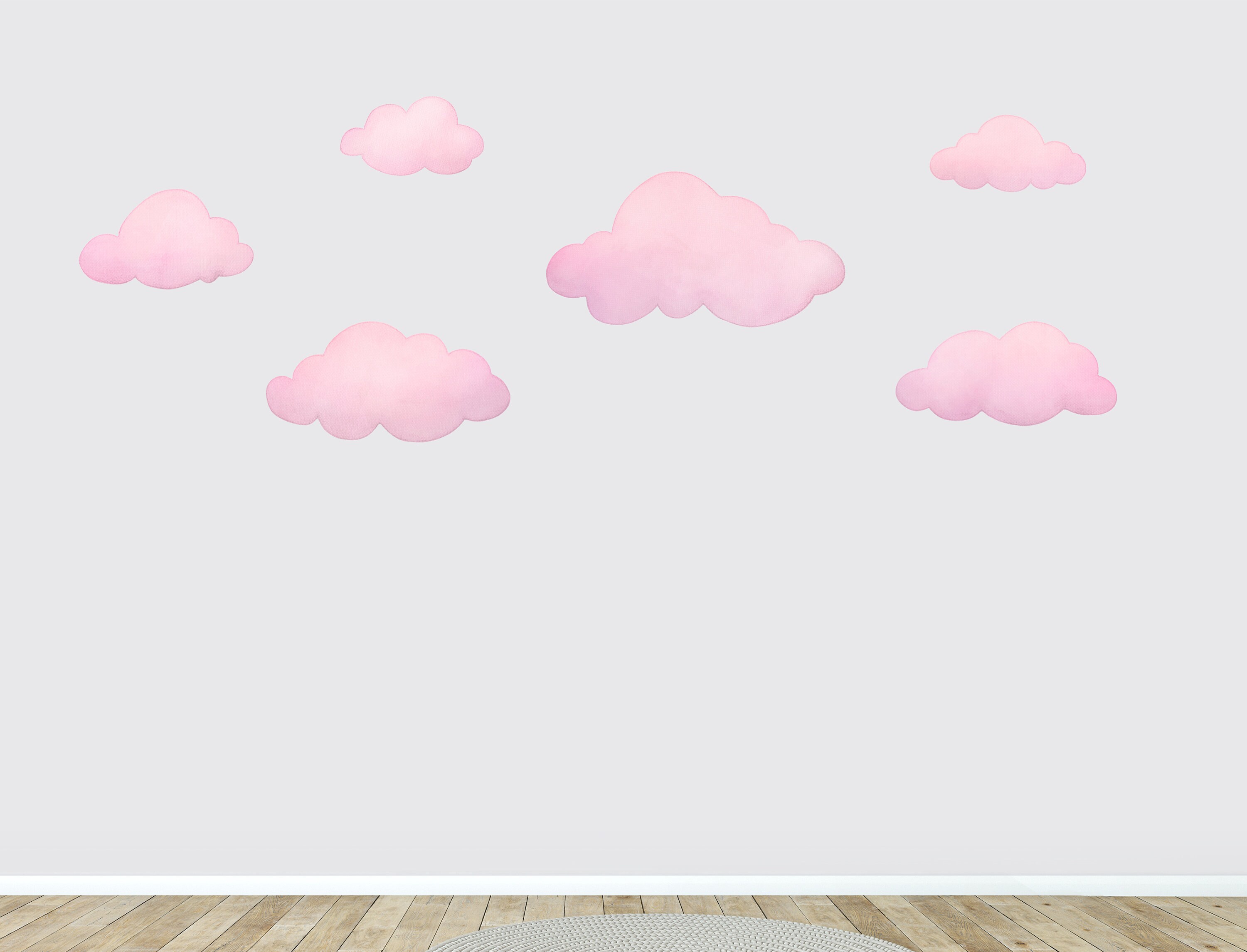 Large Blue Watercolor Cloud Wall Decals, Clouds Wall Stickers, Nursery