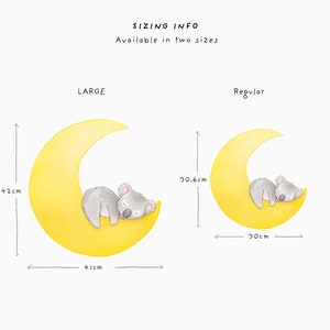 Koala Moon Wall Decal Night Time Australian Animals Nursery Decor Watercolour Wall Stickers image 4