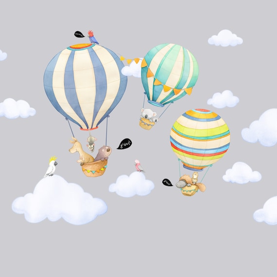 Cartoon Animal Hot Air Balloon Wall Sticker Cartoon Animal Hot Air Balloon Wall Sticker