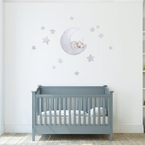 Koala Moon Wall Decal Night Time Australian Animals Nursery Decor Watercolour Wall Stickers image 3