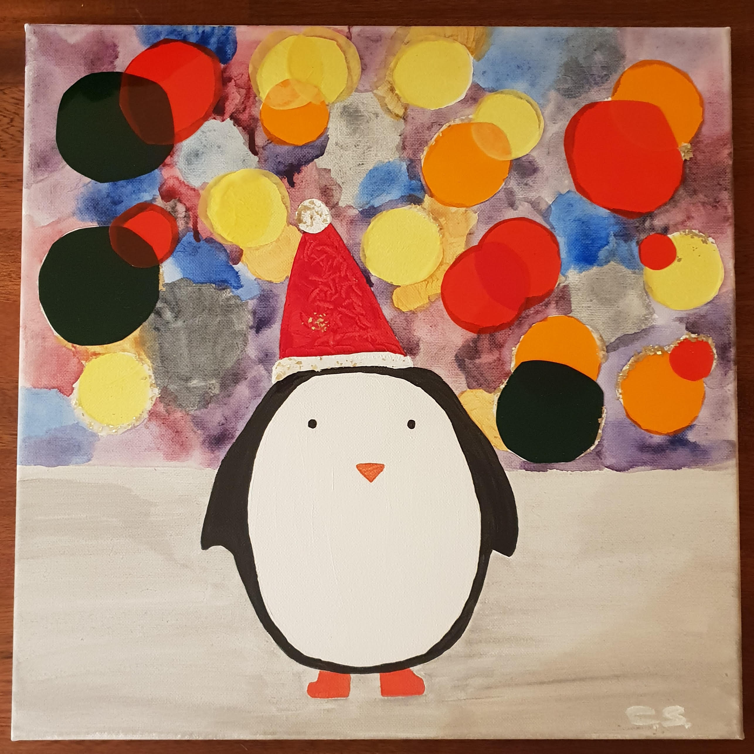 Penguin Painting Animal Art Winter Deco
