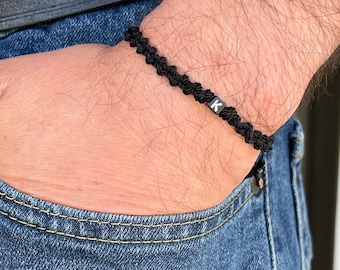 Custom initial Men Bracelet, Couples bracelet, woven braided bracelet, Matching bracelet, Name Bracelet, valentines gift for boyfriend him