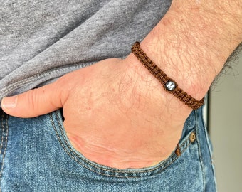 Custom initial Men Bracelet, Personalized name word Bracelet, couples bracelet, woven braided bracelet, fathers gift for him & boyfriend