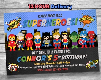 superhero invitation etsy
