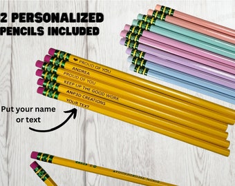 Personalized engraved pencils, Ticonderoga, Student, Teacher Gift Back to School - Pastel Pencil