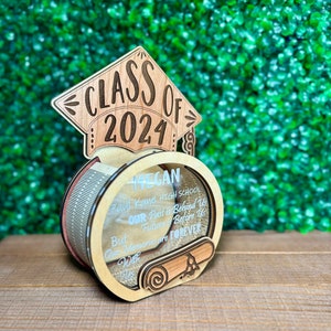 Personalized Class of 2024 Box, gift card holder, gift box, wooden, candy box, graduation box