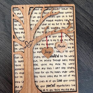 Couples love plaque, tree love, hearts, anniversary gift, couples gift