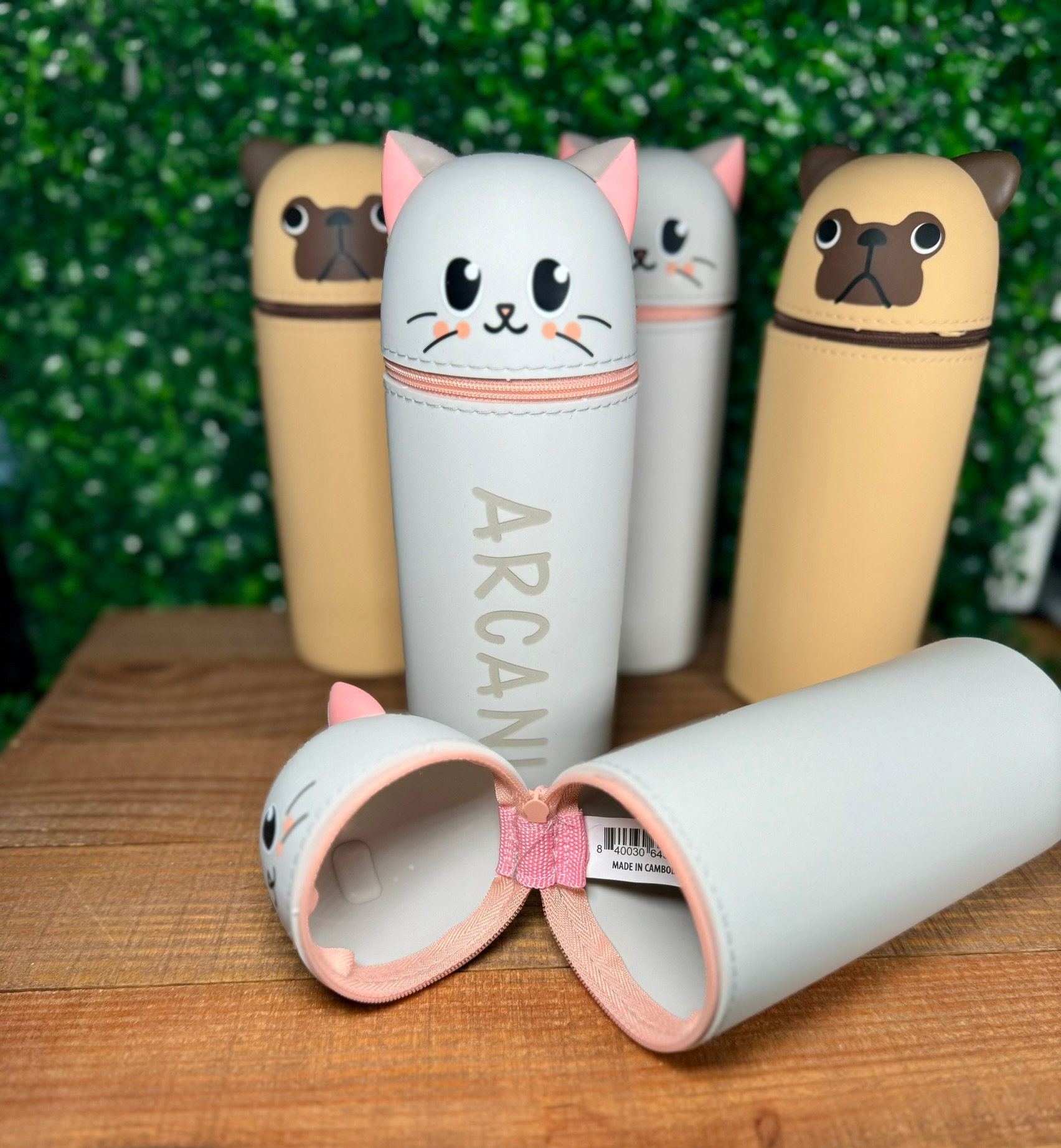 Personalized Pencil Pouch, Personalized Dog Silicone Pencil Pouch, Cat Pencil Case, Back To School, Gift For kids, Pencil Holder