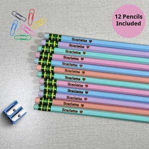 Engraved pencils for back to school pastel pencils with emojis teacher custom pencils Ticonderoga  school supplies personalized pencils