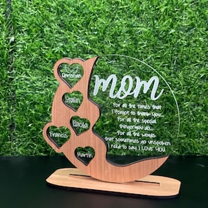 Mother's Day Personalized Cherrywood Acrylic Birch wood Plaque, Beautiful gift Grandma Nana image 2