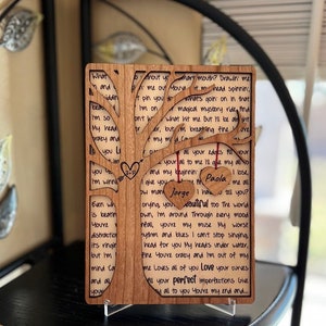 Couples love plaque, tree love, hearts, anniversary gift, couples gift