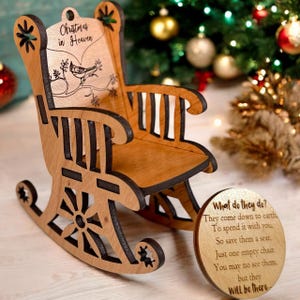 Christmas in Heaven Ornament  Memorial Rocking Chair Keepsake  Remembrance Holiday Decoration  Chair Ornament Gift Family Keepsake
