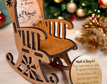 Christmas in Heaven Ornament  Memorial Rocking Chair Keepsake  Remembrance Holiday Decoration  Chair Ornament Gift Family Keepsake