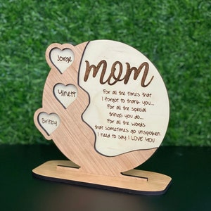 Mother's Day Personalized Cherrywood Acrylic Birch wood Plaque, Beautiful gift Grandma Nana image 4