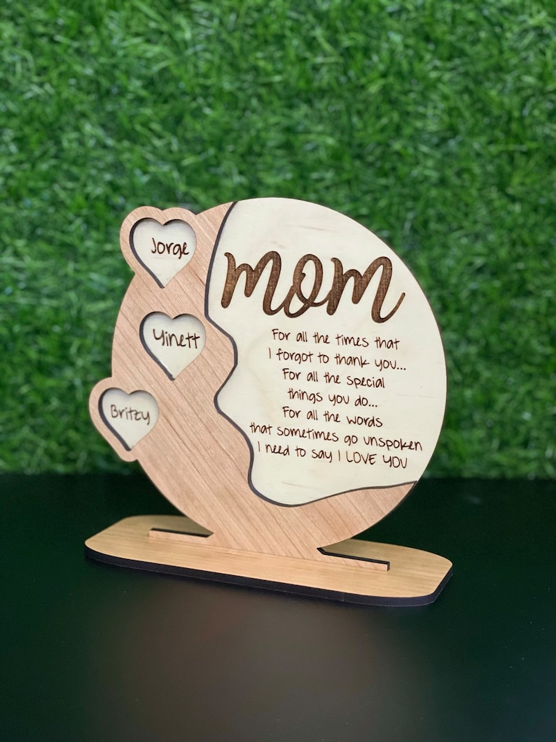 Mother's Day Personalized Cherrywood Acrylic Birch wood Plaque, Beautiful gift Grandma Nana image 4