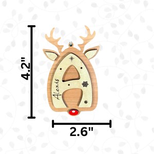 Reindeer letter ornaments personalized stocking tags for Christmas gifts name tags retro ornaments for the family holiday keepsake ornaments image 6