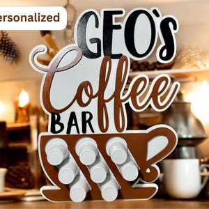 Personalized Coffee pod holder K-cup storage Coffee table decor coffee bar kitchen decor organizer coffee pods display coffee lover gift