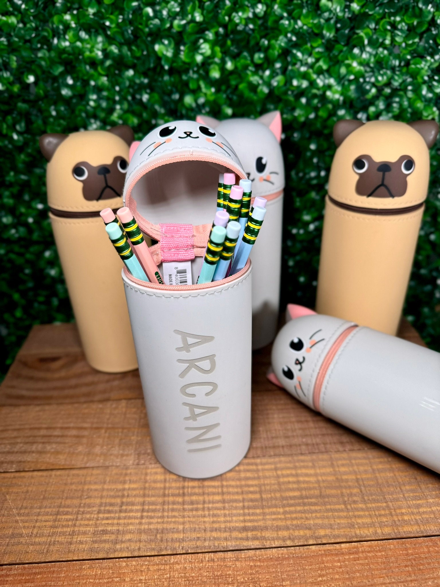 Personalized Pencil Pouch, Personalized Dog Silicone Pencil Pouch, Cat Pencil Case, Back To School, Gift For kids, Pencil Holder