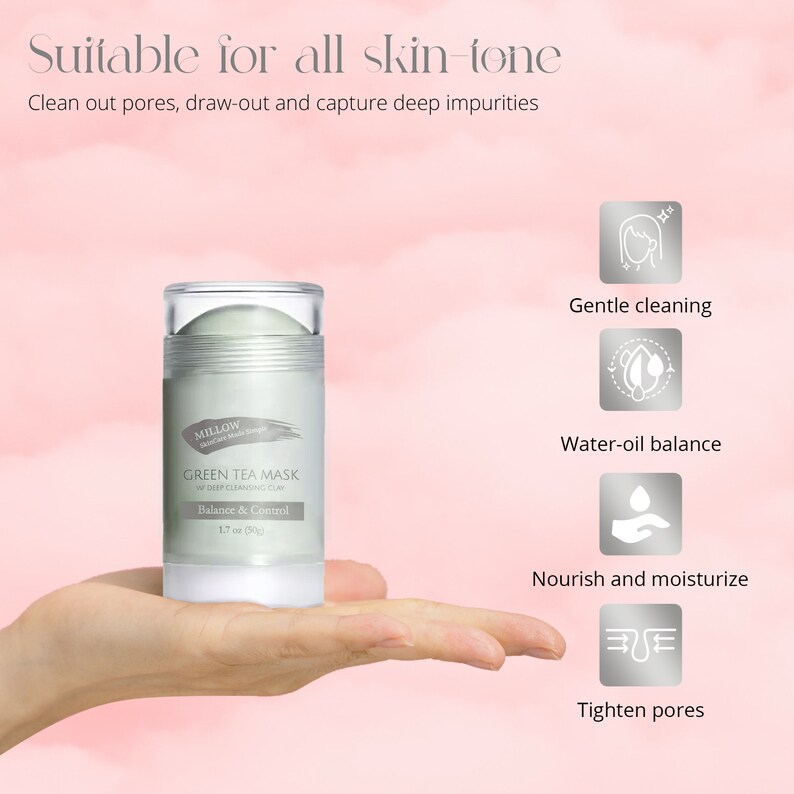 Balancing Green Tea Mask Stick Oil Control With Cleansing Kaolin Clay, Argan Oil, Tea Tree Etsy