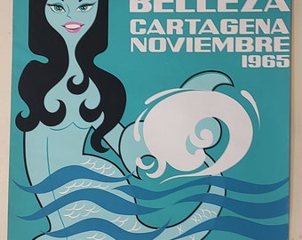 Vintage 1960s original Colombian lithographic poster