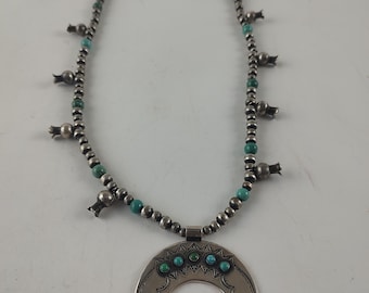 vintage Navajo squash blossom necklace