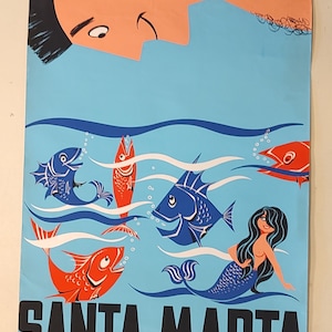 Cartel litográfico colombiano original de los años 60